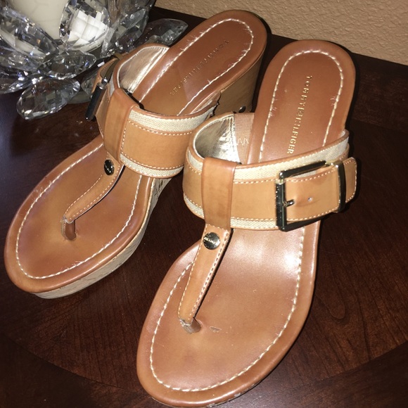 TOMMY HILFIGER Shoes - TOMMY HILFIGER WEDGE SANDALS-GOLD STUDS & FLECKS